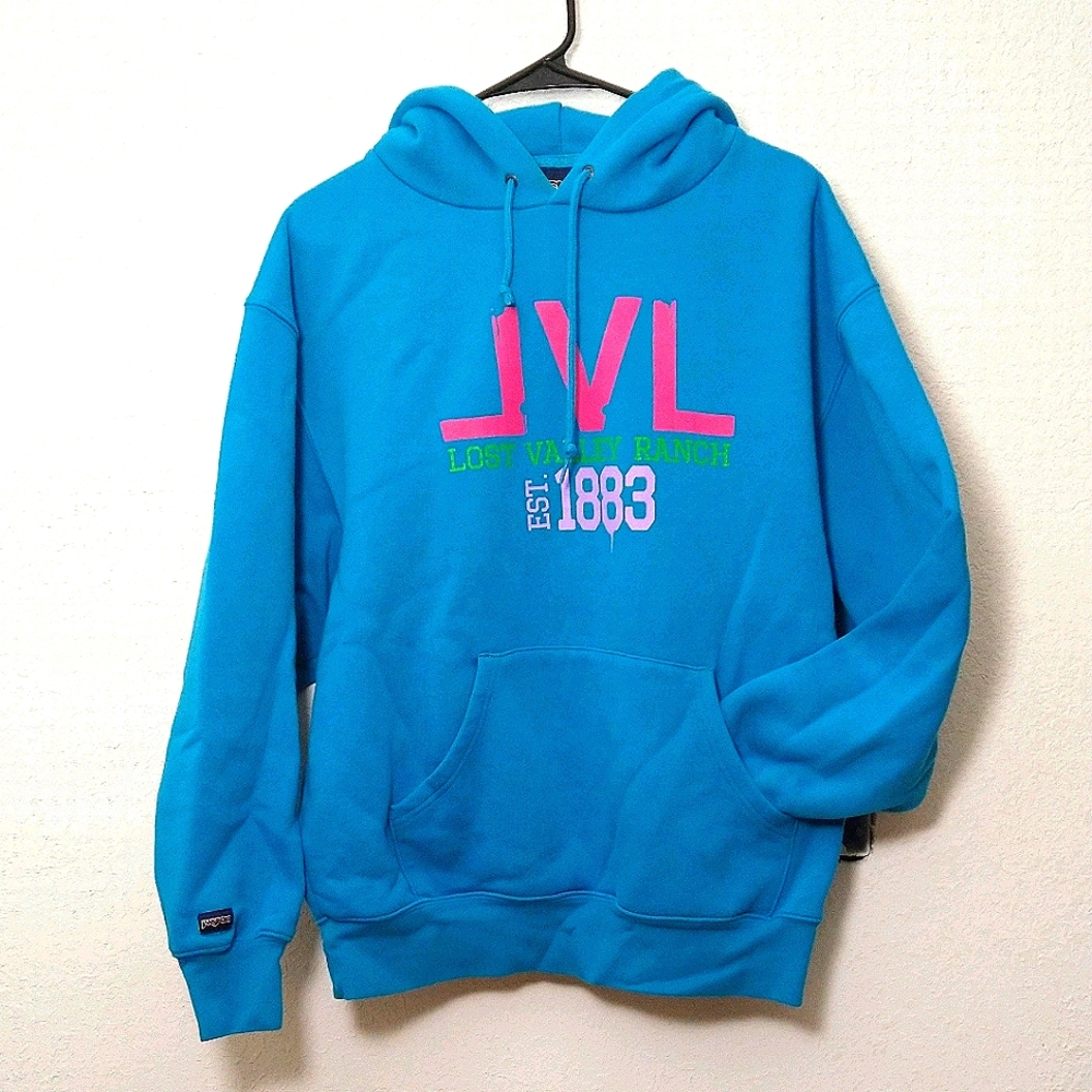 Aqua Blue Turquoise Sweater Hoodie| Large